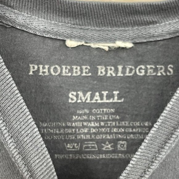 Phoebe Bridgers Cut Off Skeleton Punisher Skull Lightning Graphic Tee - Picture 7 of 9